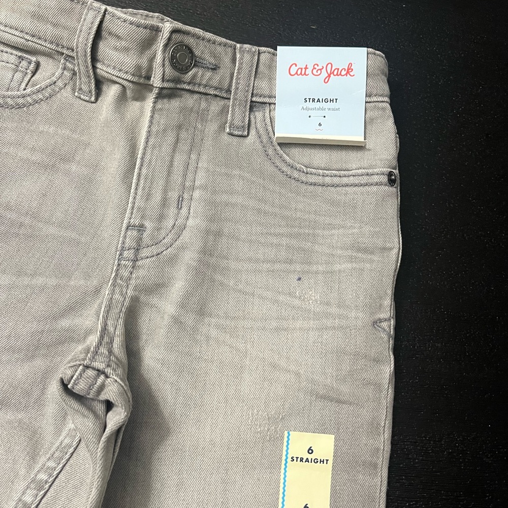 Brand New boys Cat & Jack Size 6 Straight Gray Pants